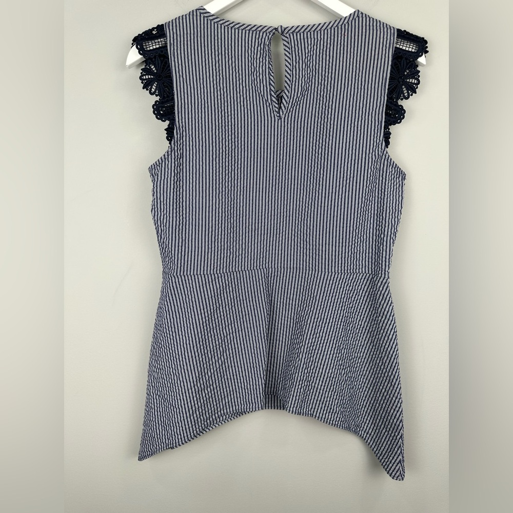 CAbi Striped Flutter Tank Top Blouse Size Small - Picture 6 of 9